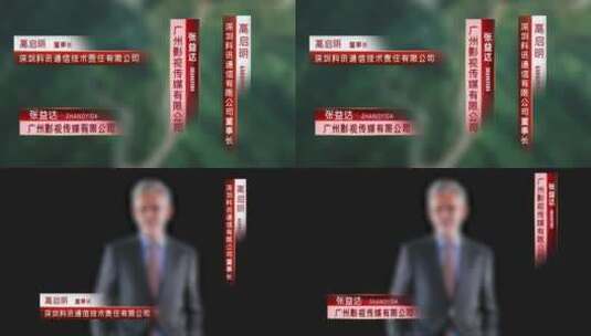 红色党建党政人名字幕条高清AE视频素材下载