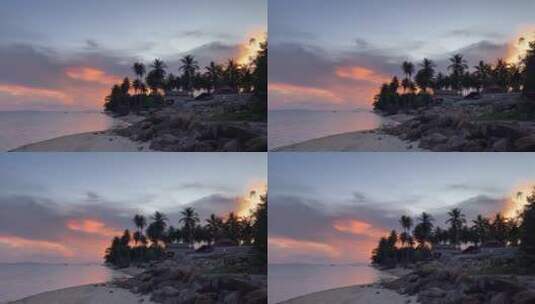 海边美丽的日落风光高清在线视频素材下载