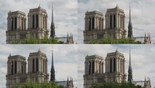 巴黎圣母院延时拍摄高清在线视频素材下载
