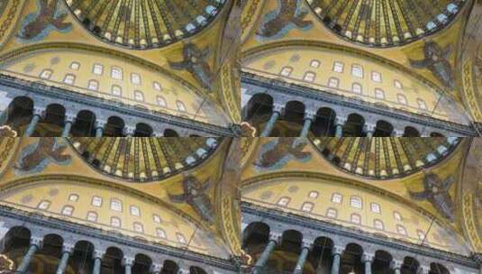 圣索菲亚大教堂天花板高清在线视频素材下载