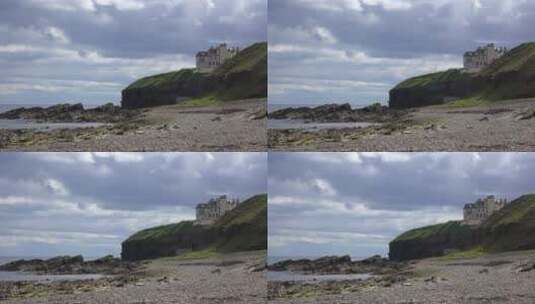 坐落在海边的苏格兰庄园高清在线视频素材下载
