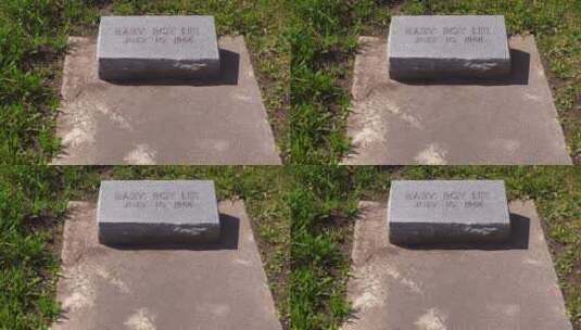 纪念小男孩的简单墓碑高清在线视频素材下载