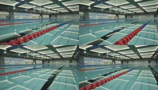 现代化体育场馆游泳池高清在线视频素材下载