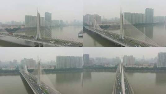 航拍广州的桥梁高清在线视频素材下载