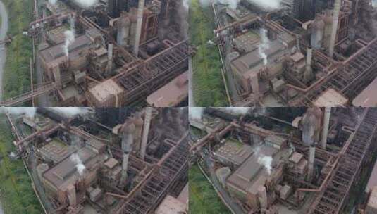 港口塔尔博特钢铁制造厂上空高清在线视频素材下载