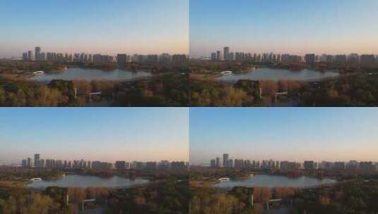 航拍上海世纪公园高清在线视频素材下载