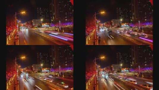 城市夜景延时高清在线视频素材下载