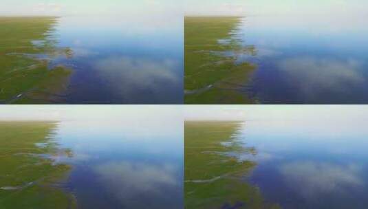 青海湖 湿地 航拍 湖水 湖泊 美丽的 美景高清在线视频素材下载