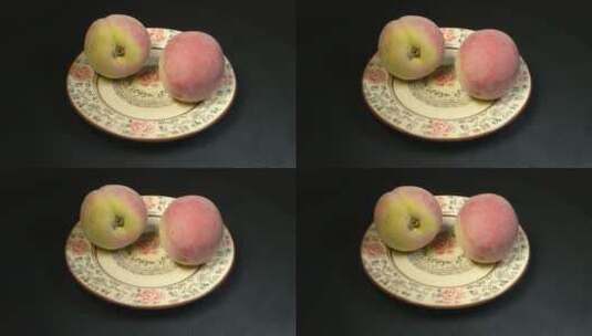白花桃桃子水果高清在线视频素材下载
