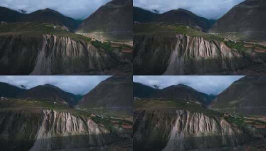 延时西藏大山视频丙察察沟壑峭壁云层变化高清在线视频素材下载