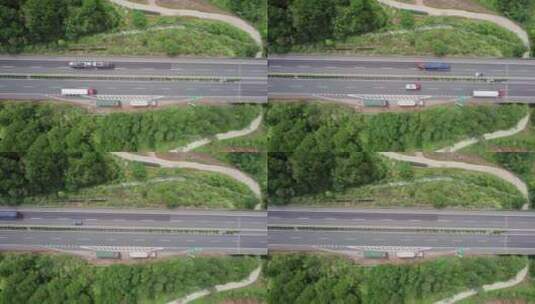 航拍高速公路应急车道4K高清在线视频素材下载