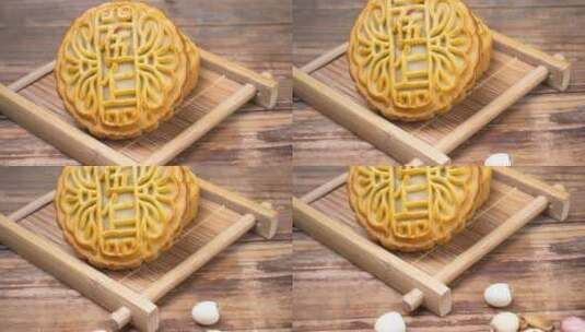 中秋节五仁月饼美食4k滑轨平移高清在线视频素材下载