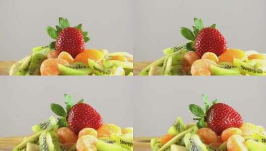 沙拉 蔬菜沙拉 轻食 健康 早餐 食品高清在线视频素材下载
