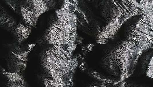 黑白花纹系列丝绸织物飘动 (6)高清在线视频素材下载