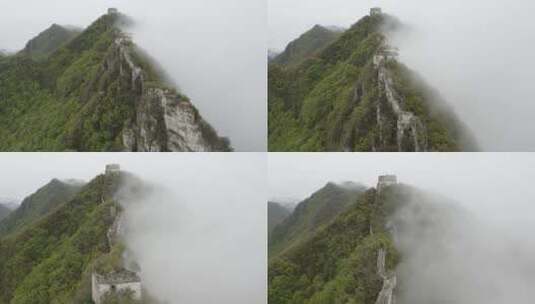 北京箭扣长城云海飘绕美景高清在线视频素材下载