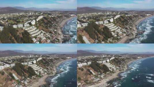 智利海滨城市航拍高清在线视频素材下载
