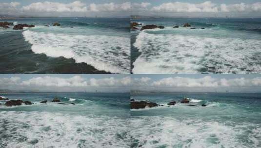 航拍海浪翻滚高清在线视频素材下载