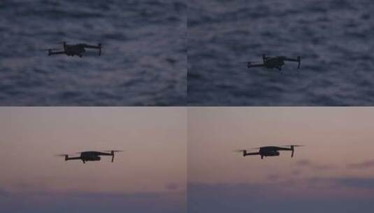 4k日落傍晚海上无人机飞行御2高清在线视频素材下载