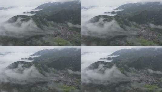 高清4K云海航拍山区森林风光风景素材空镜高清在线视频素材下载