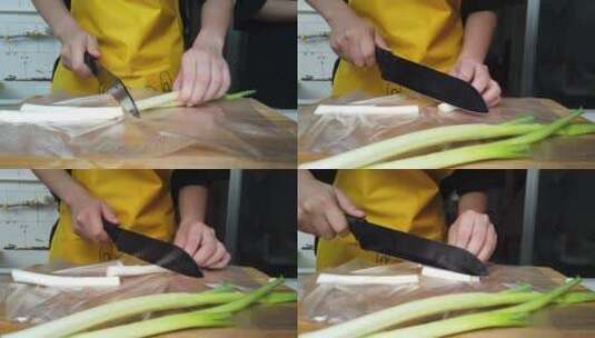 家庭美食制作，京酱肉丝制作过程高清在线视频素材下载