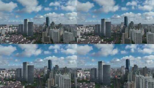徐汇区建筑航拍空镜高清在线视频素材下载