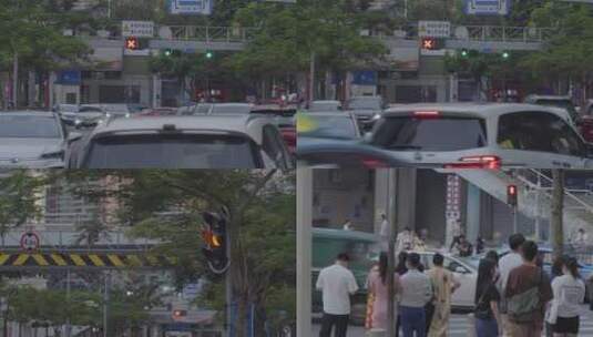 广州天河马路红绿灯车流车辆行人高清在线视频素材下载