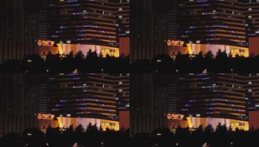 220719夜晚马路高楼红绿灯实拍视频 (10)高清在线视频素材下载