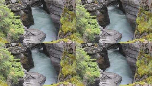 峡谷流动的河水高清在线视频素材下载