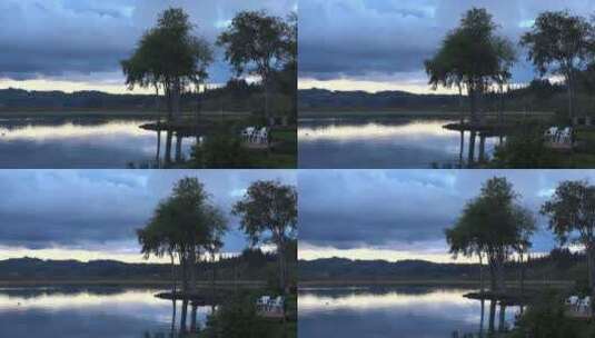 湖景的唯美景观高清在线视频素材下载