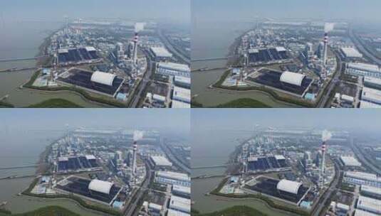 上海大型上海发电厂与煤矿工业园区高清在线视频素材下载