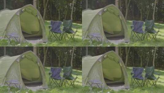露营椅和帐篷的中景高清在线视频素材下载