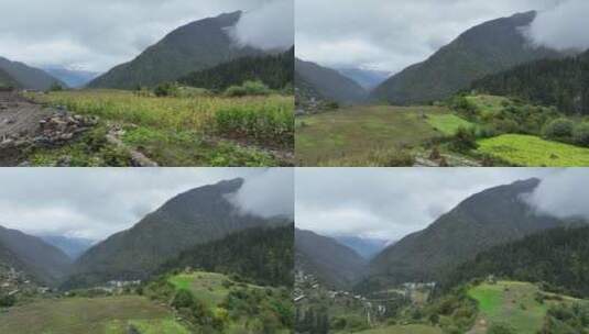 雨崩村航拍高清在线视频素材下载