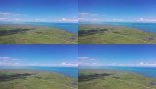 青海湖夏季风光航拍4K视频高清在线视频素材下载
