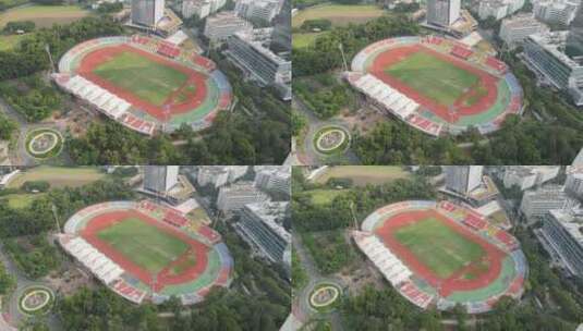 阳光明媚的深圳大学元平体育场高清在线视频素材下载