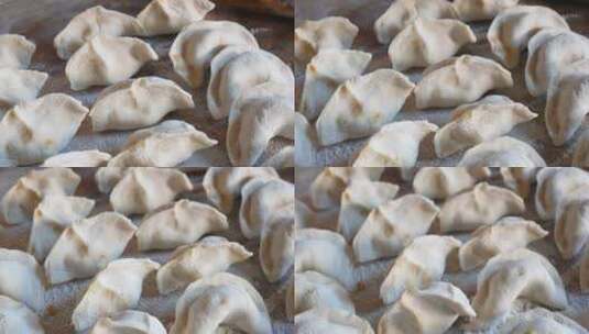 饺子传统手工包饺子过年冬至4K素材高清在线视频素材下载