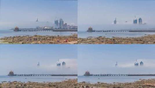 栈桥流雾大范围（去闪）高清在线视频素材下载