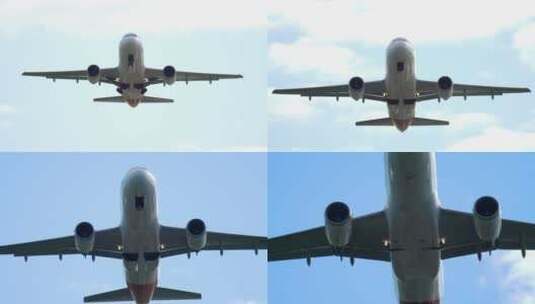 飞机从上空飞过高清在线视频素材下载