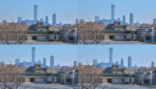 北京古今建筑中国尊和北京胡同高清在线视频素材下载