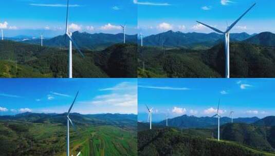 大风车风力发电新能源高清在线视频素材下载