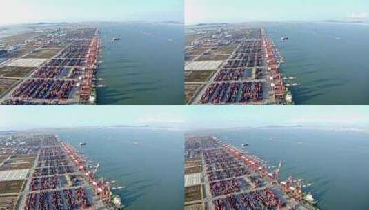 集装箱港口货运物流码头吊车运输高清在线视频素材下载