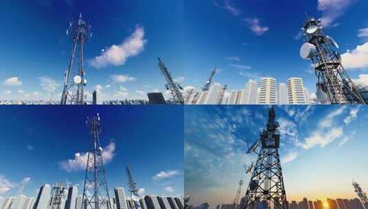 城市5g网络通讯延时摄影高清在线视频素材下载