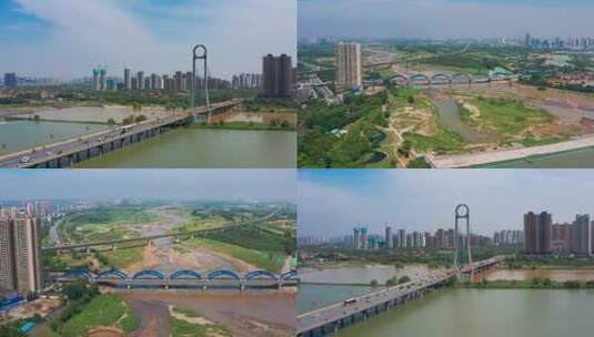 合集_咸阳渭河大桥4K航拍高清在线视频素材下载