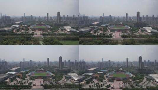 广西柳州体育中心航拍高清在线视频素材下载