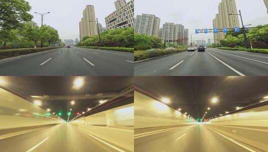 白天杭州市滨盛路平澜路车头行车空镜高清在线视频素材下载