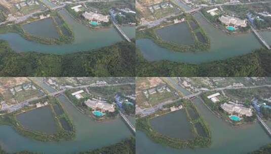 广州从化流溪河航拍高清在线视频素材下载