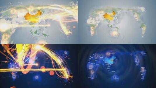 聊城萃县地图辐射到世界覆盖全球 3高清在线视频素材下载