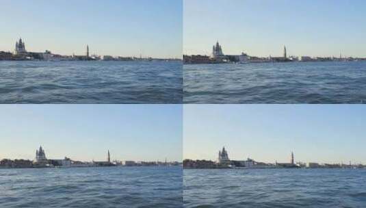 在威尼斯观光，从旅游船，水上旅游的景点查看高清在线视频素材下载