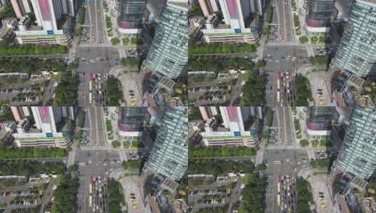 广州天河区十字路口交通车流高清在线视频素材下载