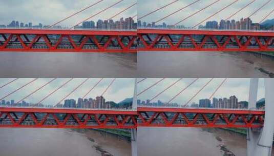 重庆千厮门大桥轻轨高清在线视频素材下载