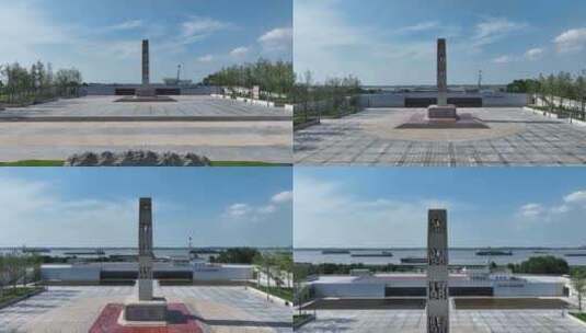 九江九八抗洪主题文化公园航拍视频高清在线视频素材下载